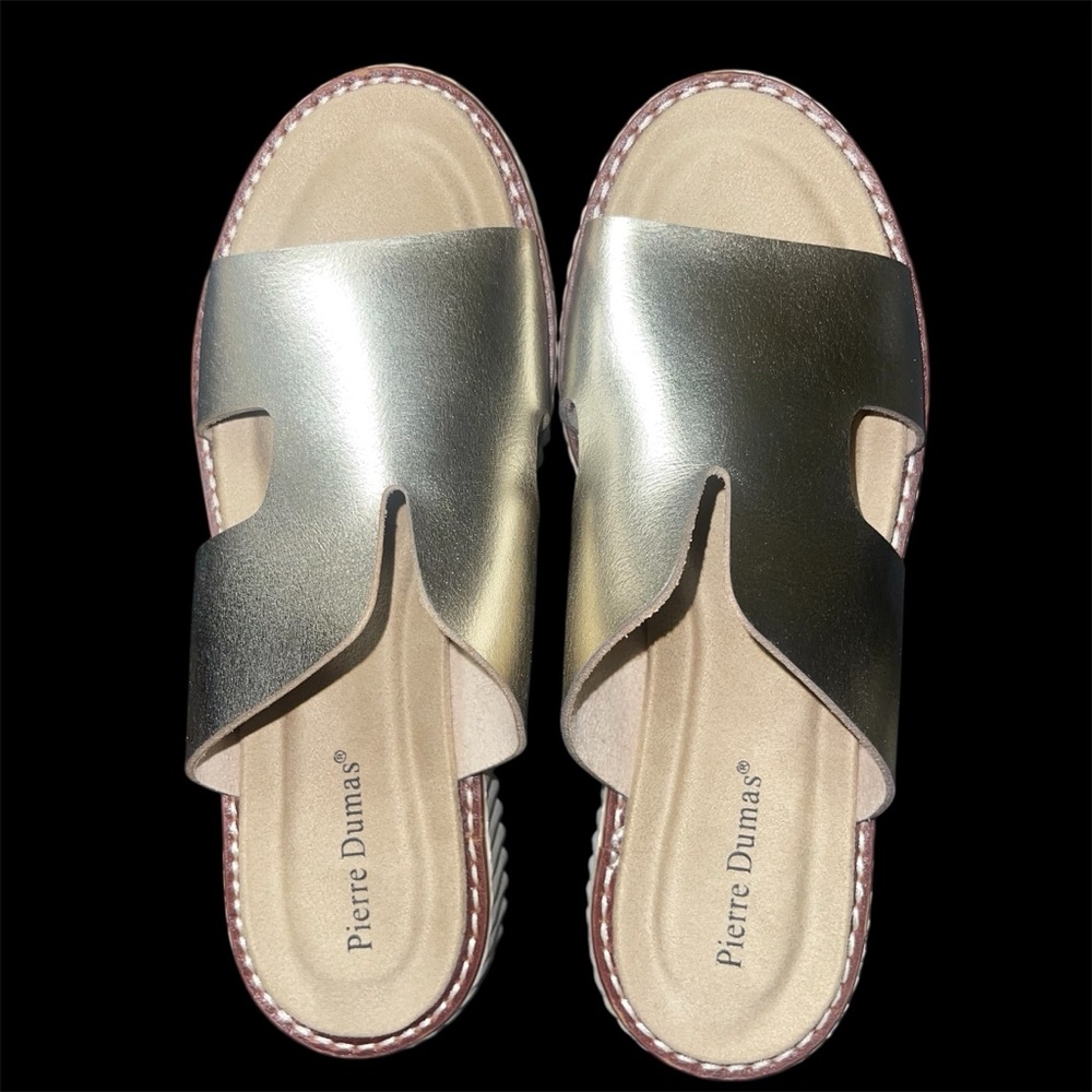 Pierre Dumas Sweet-3 Sandal Gold Women’s Size 10 New - Picture 3 of 7